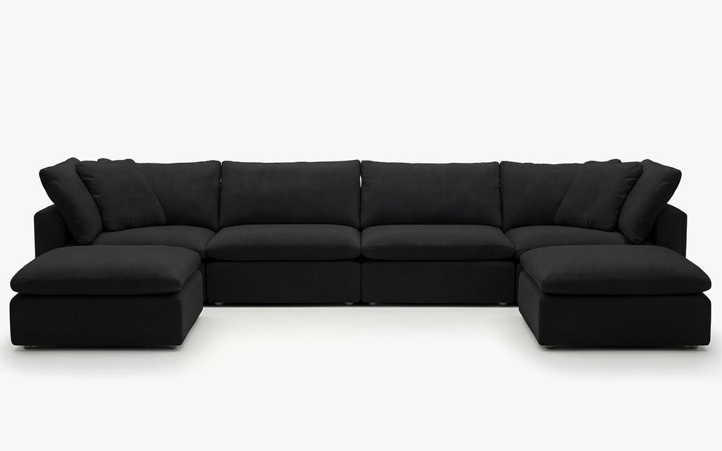 Cloud Couch Luxe 6-Seater Modular Sectional | Black