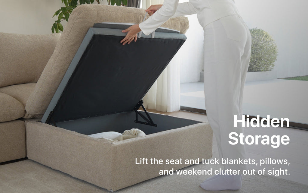 Cloud Couch Luxe Ottoman Modular Seater | Beige