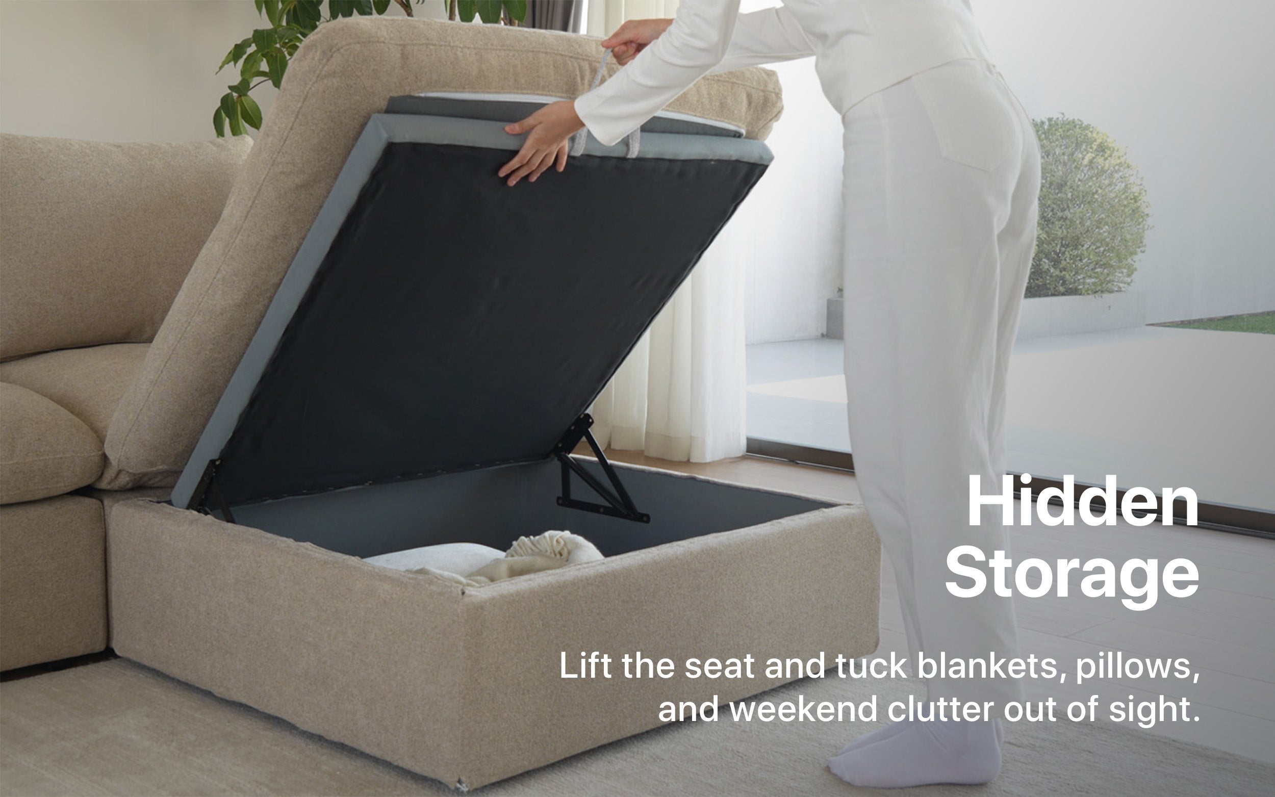 Cloud Couch Luxe Ottoman Modular Seater | Beige