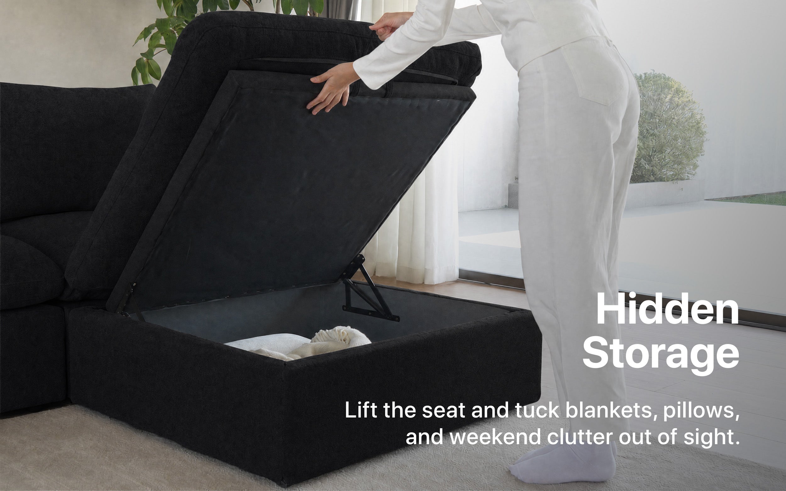 Cloud Couch 5-Seater Modular Corner Sectional | Black